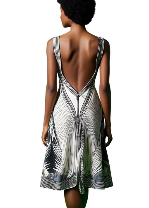 Milera - Dress White & Black Casual women Classic