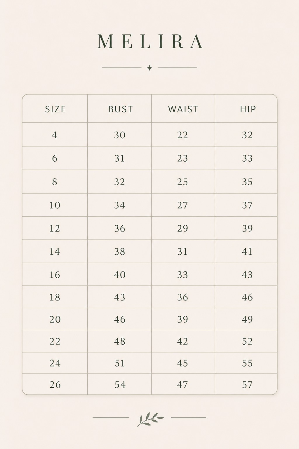 Size Chart